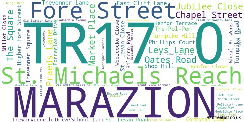 A word cloud for the TR17 0 postcode